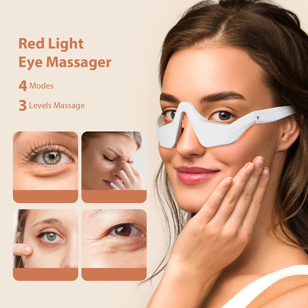 Red Light Eye Massager Glasses – Warmth & Vibration