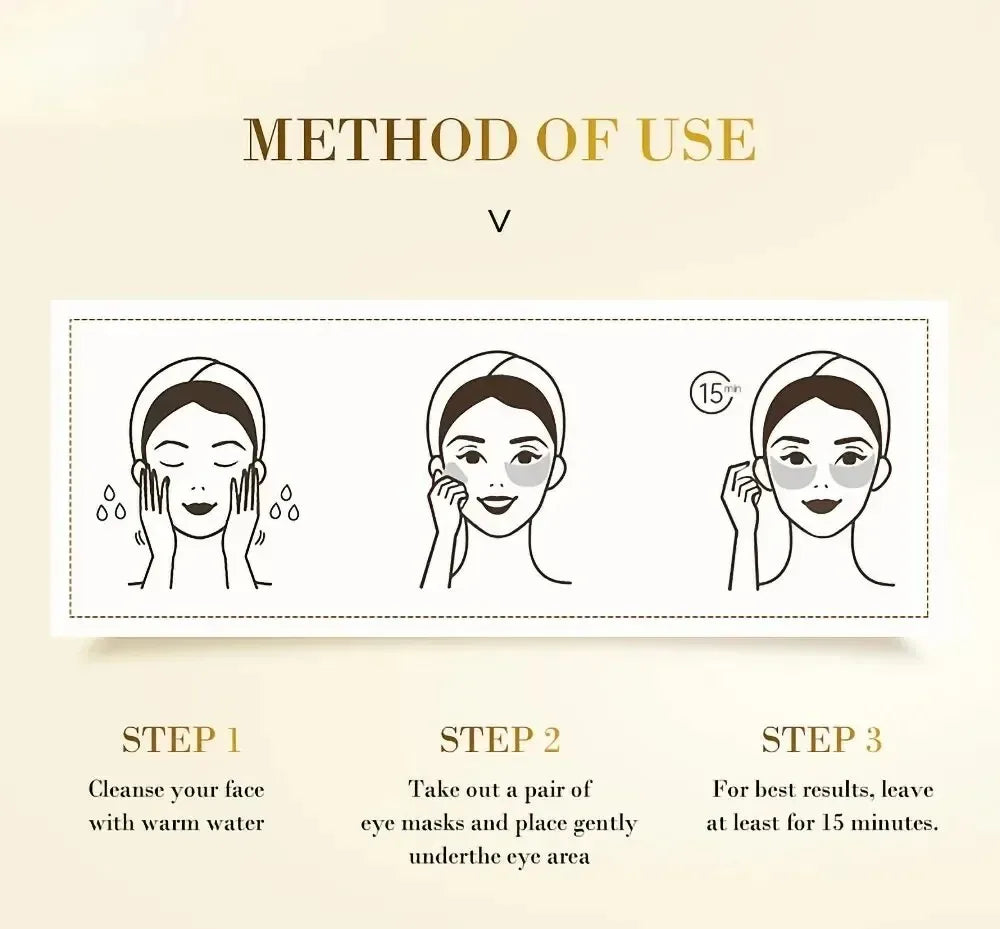 Gold Collagen Under-Eye Patches – 30 Pairs