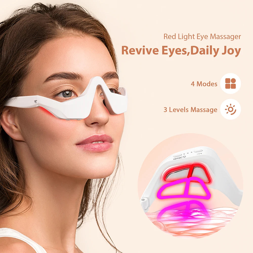 Red Light Eye Massager Glasses – Warmth & Vibration