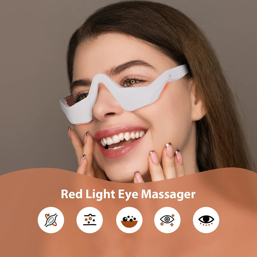Red Light Eye Massager Glasses – Warmth & Vibration